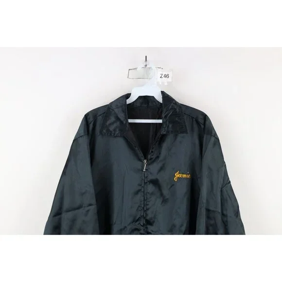 Vtg 80s Mens Large Distressed USS Kitty Hawk West Pac 84 Souvenir Jacket Sukajan